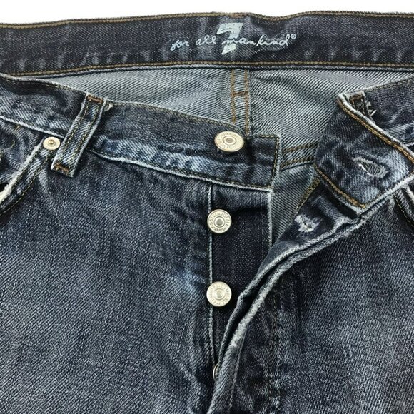 7 For All Mankind Mens RELAXED Distressed Straight-Leg Jeans With Button Fly 34 - Picture 2 of 12